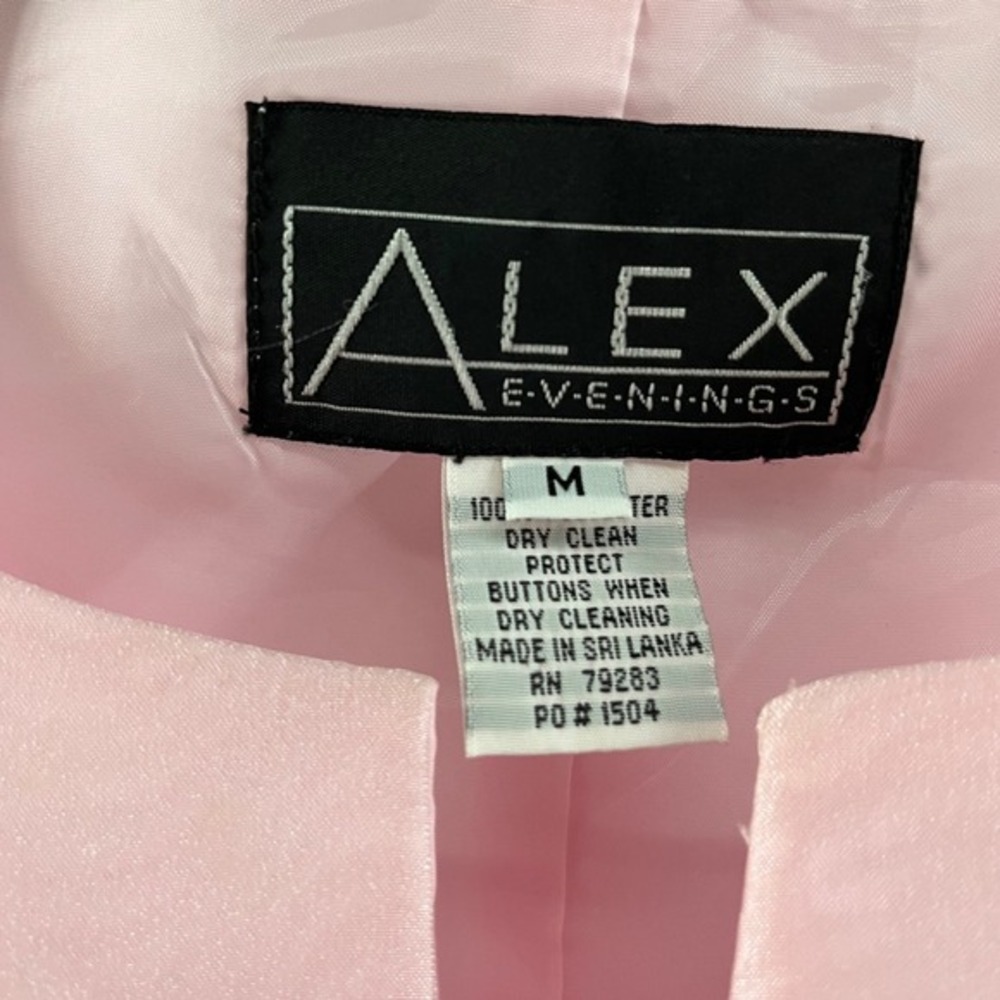 Alex Evenings Blouse Womens Medium‎ Pink Excellent Shimmer Sheer Sleeve Formal - Picture 6 of 8